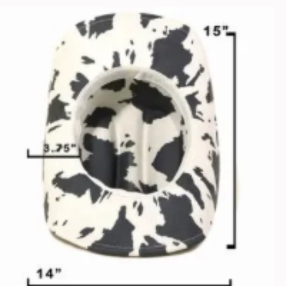 COW PRINT WESTERN LONG HORN STRAP COWBOY HAT - Picture 15 of 15